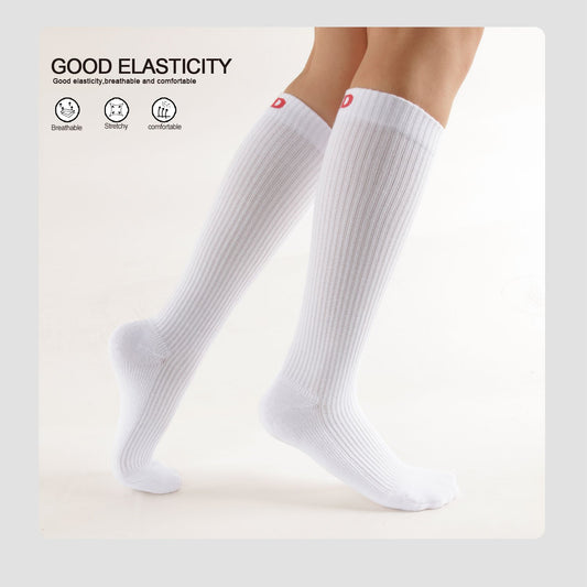 4 Pairs Women’s Combed Cotton Compression Socks 8-15mmHg Ankle Support