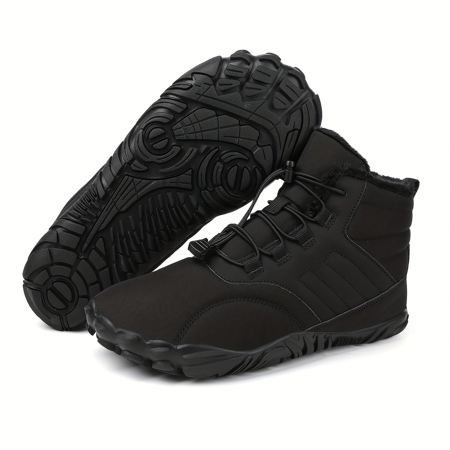 Winter Barefoot Hiking Boots Wide Toe Zero Drop Warm Lined