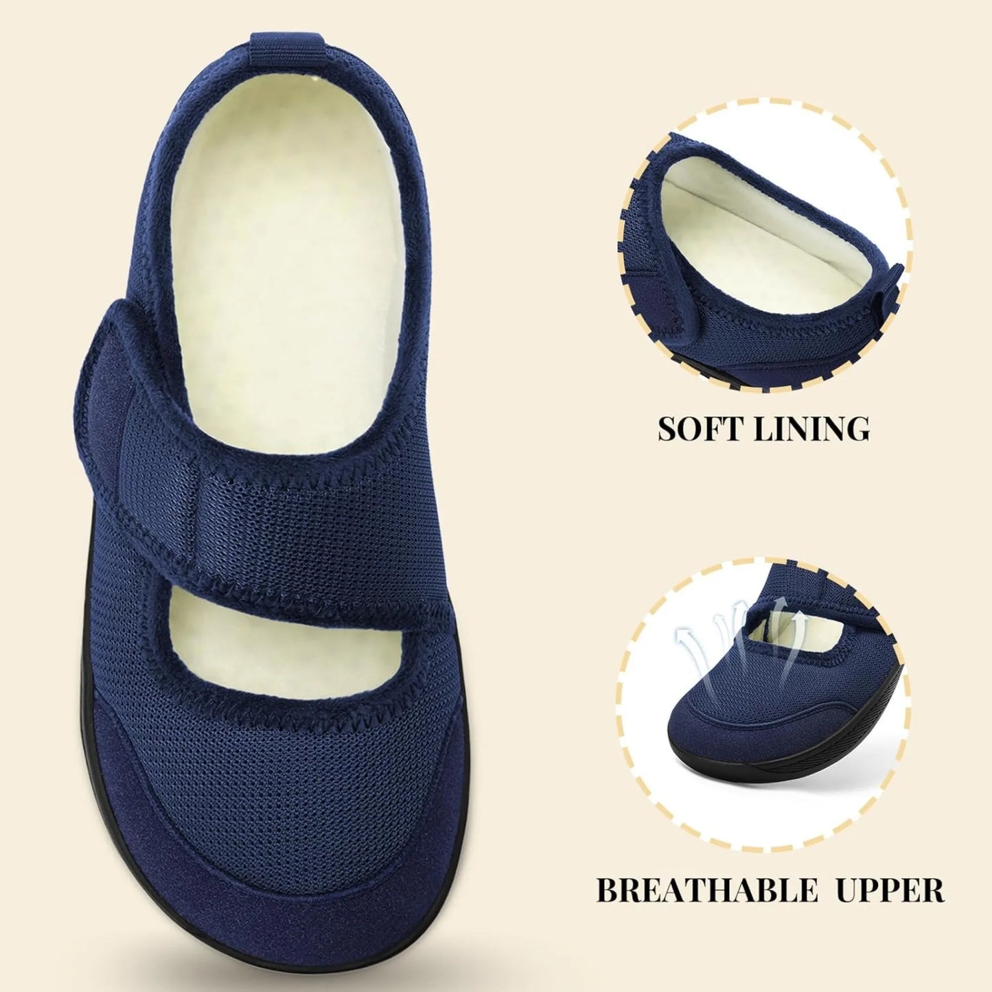 Womens Barefoot Walking Shoes Adjustable Indoor Outdoor Slippers