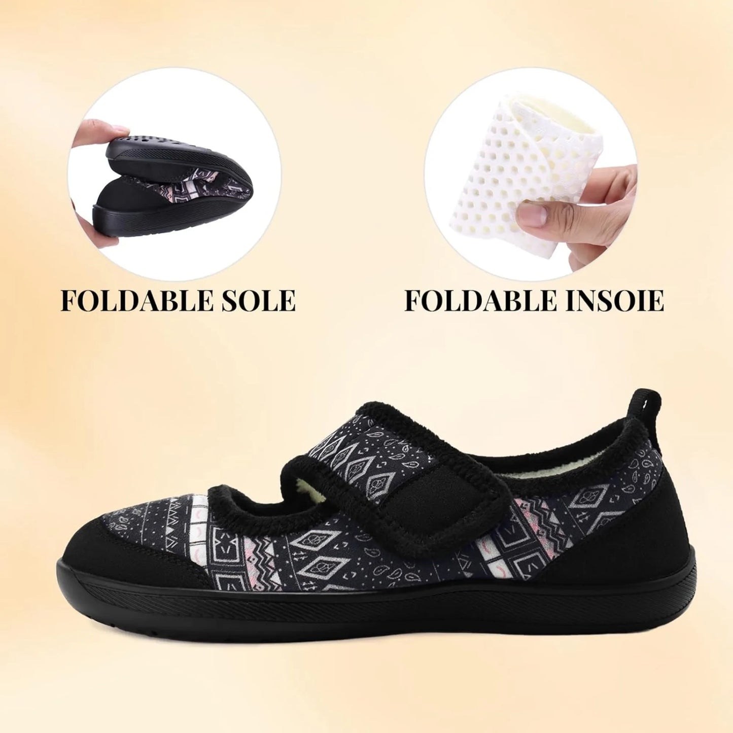 Womens Barefoot Walking Shoes Adjustable Indoor Outdoor Slippers