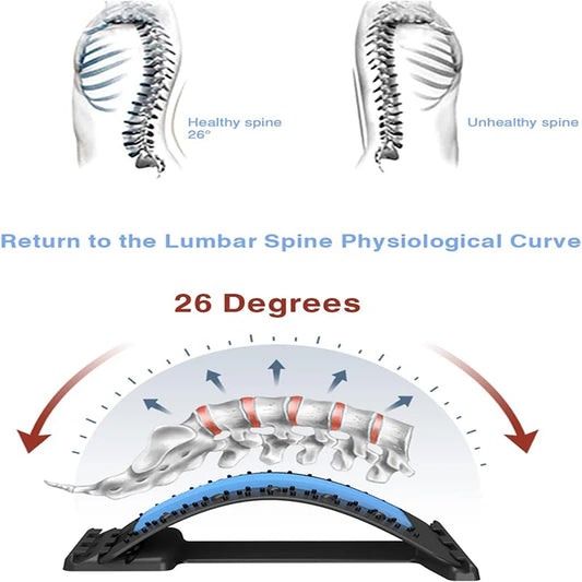 Adjustable Curved Back Stretcher with Acupressure Nodes