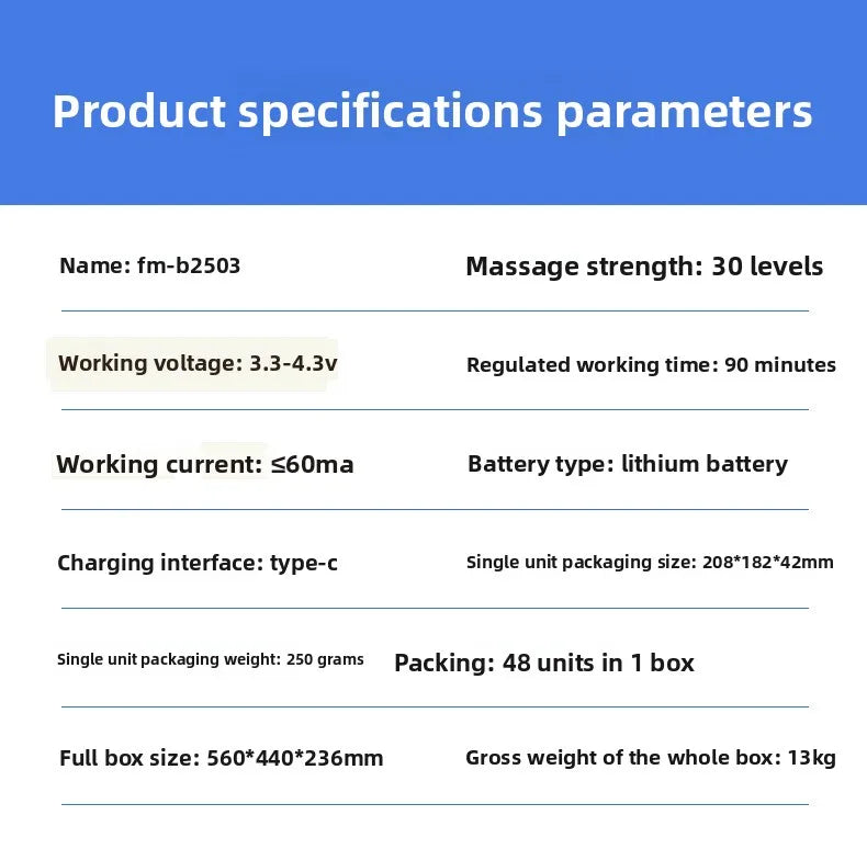 FM-B2503 Dual Channel TENS Massager 25 Modes Adjustable Pulse