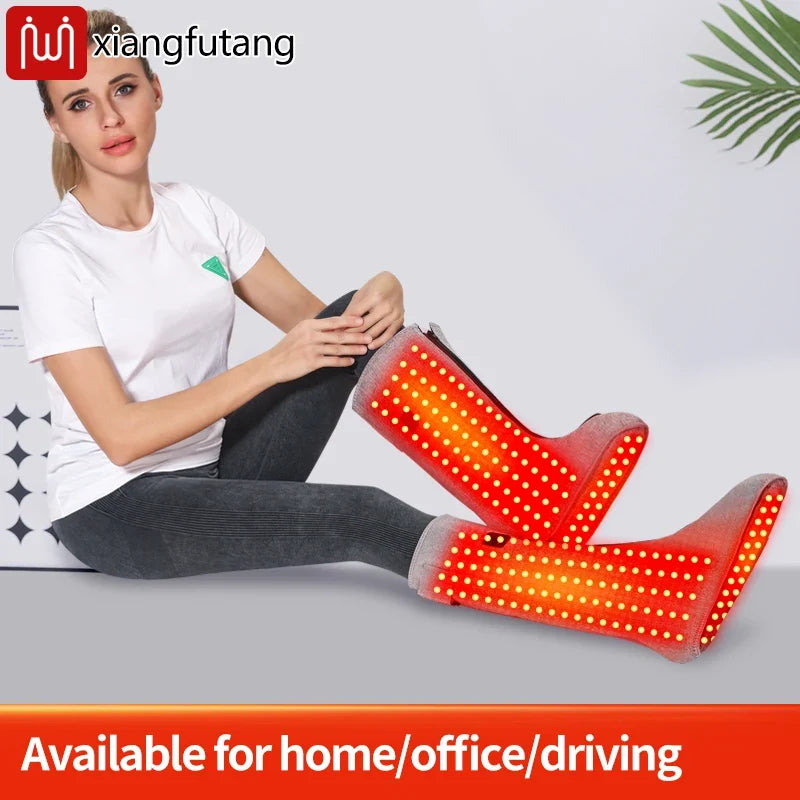 Heated foot massager boots with red light heating and vibration