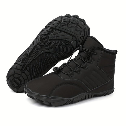Winter Barefoot Hiking Boots Wide Toe Zero Drop Warm Lined