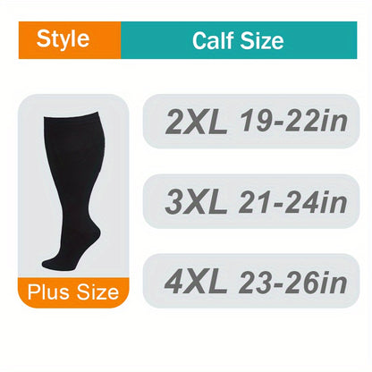 Widened Calf Compression Socks 4 Pack Unisex Knee High Support