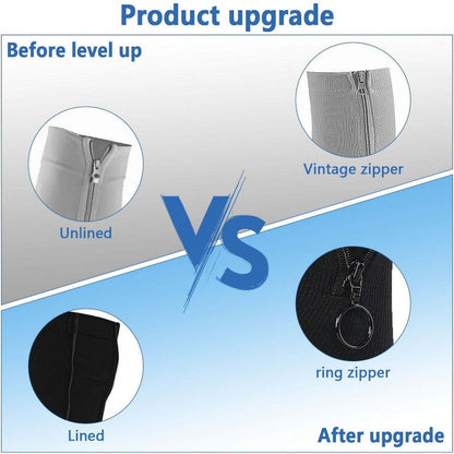 Zipper Knee High Compression Socks 15-20 mmHg Support