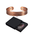 Adjustable Copper Cuff Bracelet - Geometric Design with Magnets