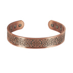 Adjustable Copper Cuff Bracelet - Viking Style Bangle with Magnets