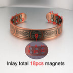 Adjustable Copper Cuff Bracelet - Viking Style Bangle with Magnets