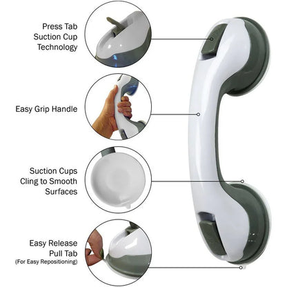 Suction Shower Grab Bars for Elderly & Bathroom Safety