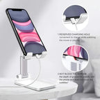 Adjustable Desk Phone Tablet Stand Universal Holder for iPhone iPad