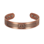 Adjustable Copper Cuff Bracelet - Viking Style Bangle with Magnets