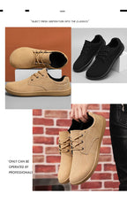 Wide Toe Lace-Up Casual Loafers for Men