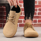Wide Toe Lace-Up Casual Loafers for Men