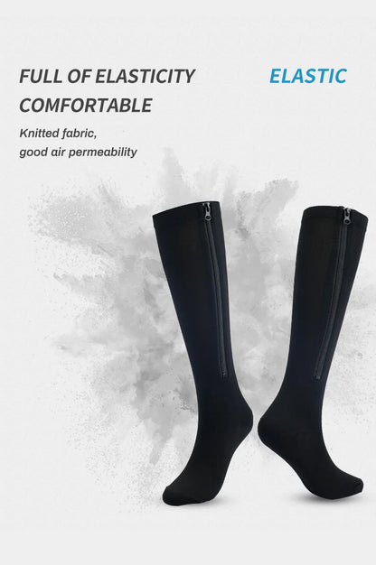 Zipper Compression Socks Edema Relief