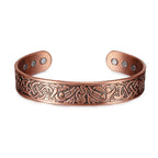 Adjustable Copper Cuff Bracelet - Viking Style Bangle with Magnets