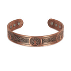 Adjustable Copper Cuff Bracelet - Viking Style Bangle with Magnets