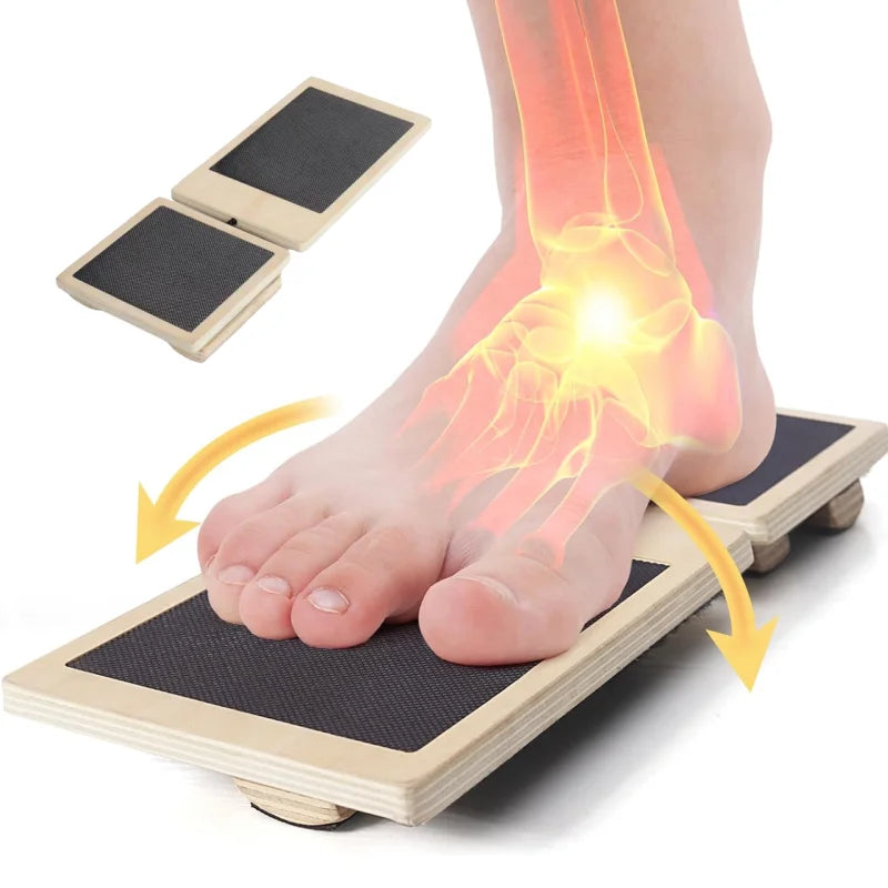 Single Foot Balance Board Ankle Trainer Wooden Non Slip Wobble Board