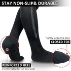 Zipper Knee High Compression Socks – Easy On-Off Design, Graduated Support