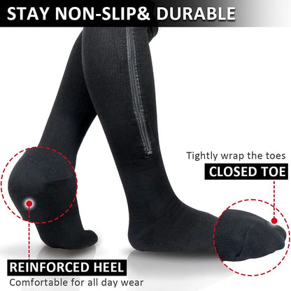 Zipper Compression Socks Edema Relief