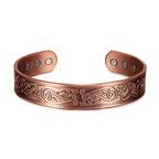 Adjustable Copper Cuff Bracelet - Viking Style Bangle with Magnets