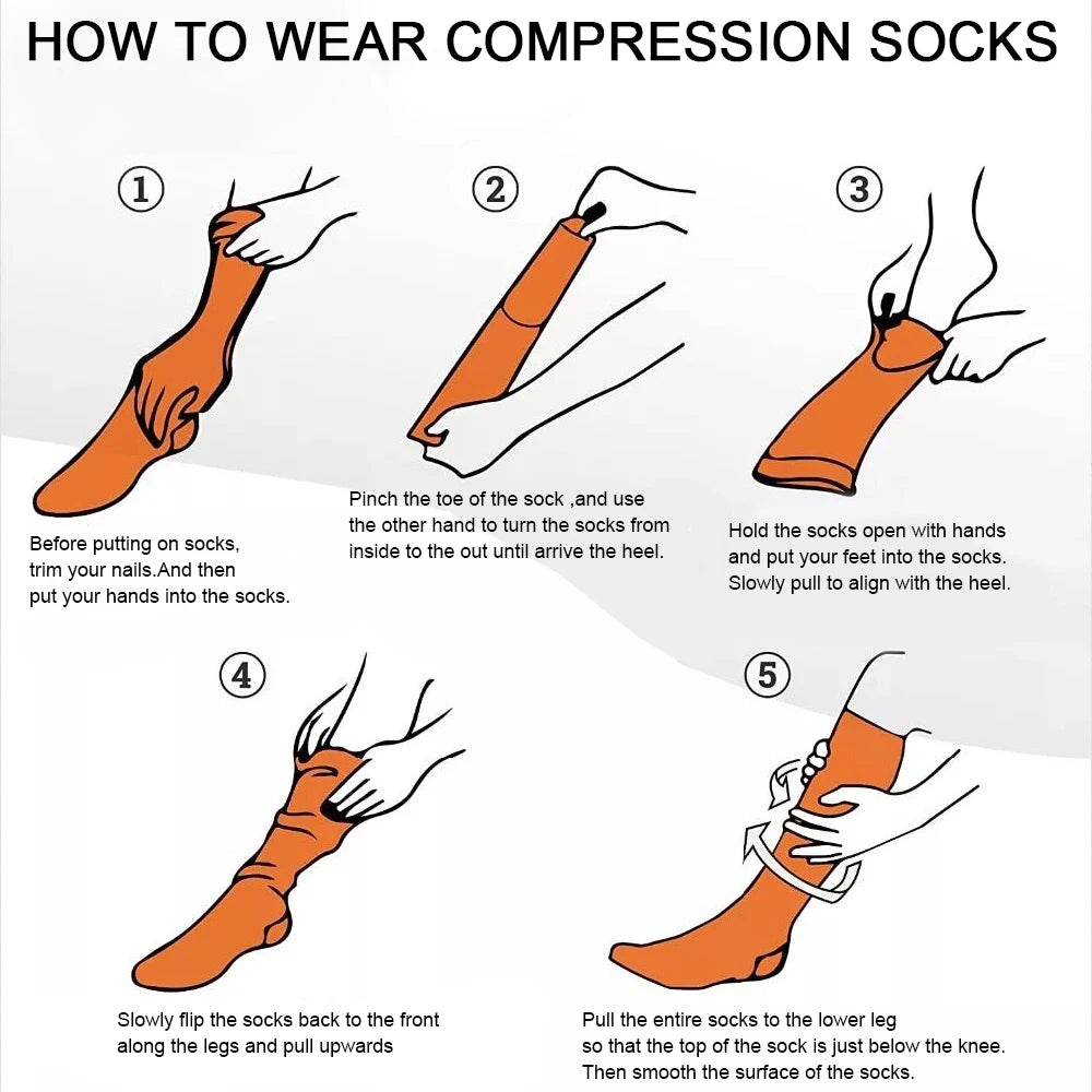 Zipper Compression Socks Edema Relief