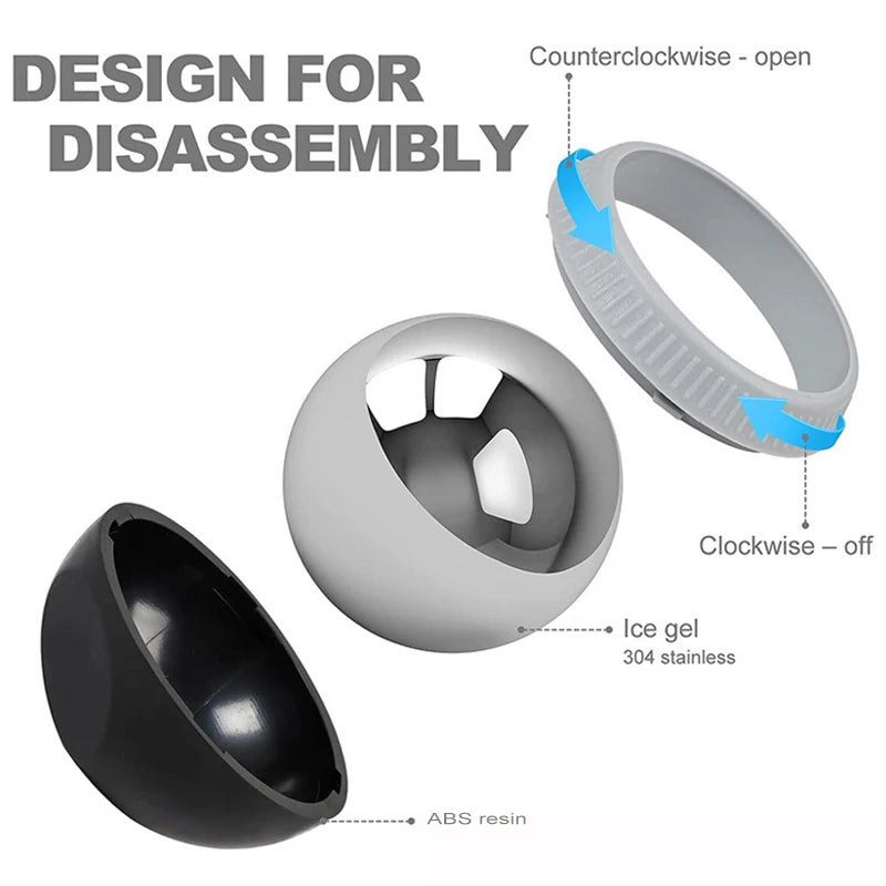 Stainless Steel Ice Massage Ball 60mm Hot Cold Compress Tool