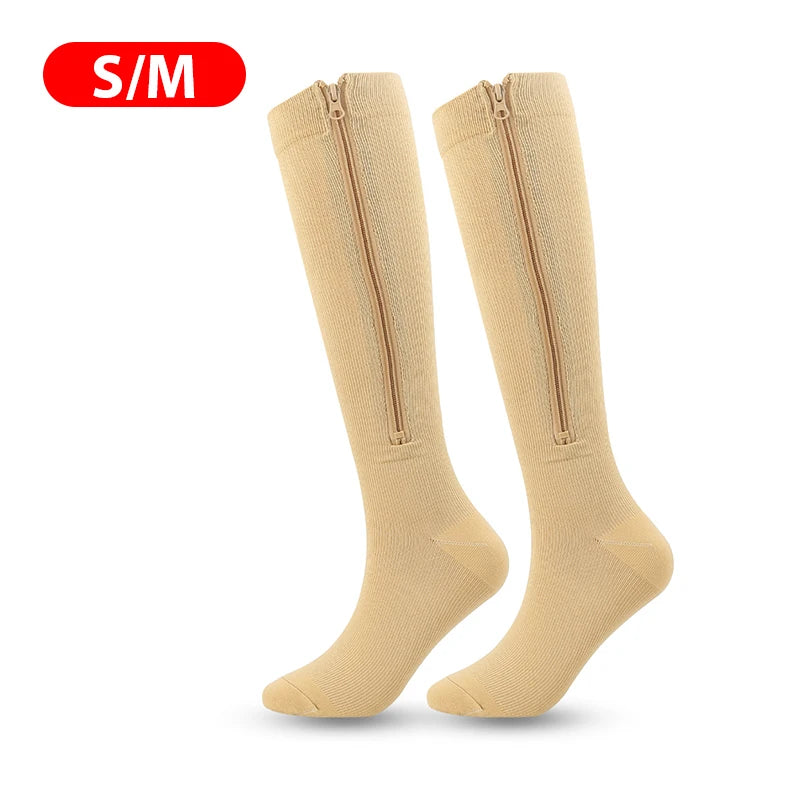 Zipper Compression Socks Edema Relief