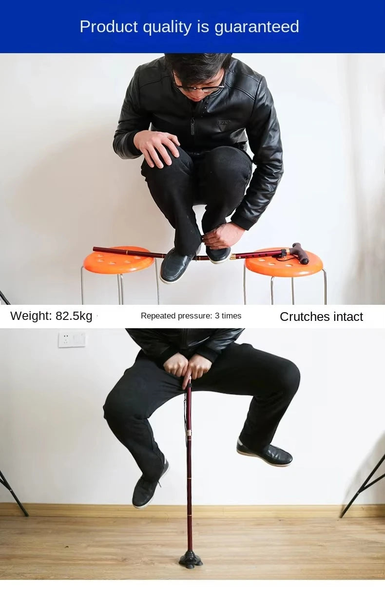 Foldable Adjustable Walking Cane Aluminum Alloy Rubber Handle 130kg