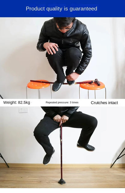 Foldable Adjustable Walking Cane Aluminum Alloy Rubber Handle 130kg