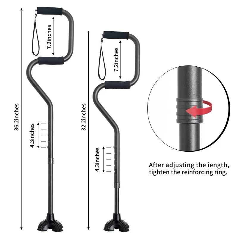 Adjustable Quad Walking Cane