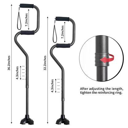 Adjustable Quad Walking Cane