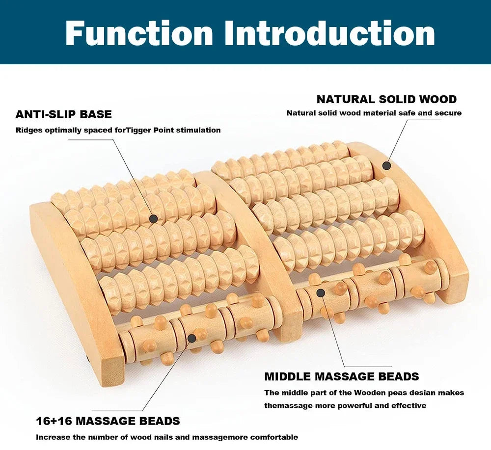 Wooden Foot Massage Roller