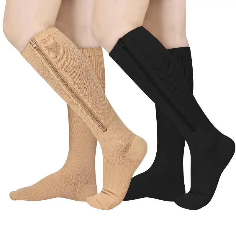 Zipper Compression Socks Edema Relief