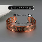 Adjustable Copper Cuff Bracelet - Viking Style Bangle with Magnets