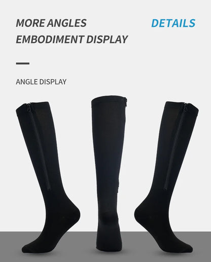 Zipper Compression Socks Edema Relief