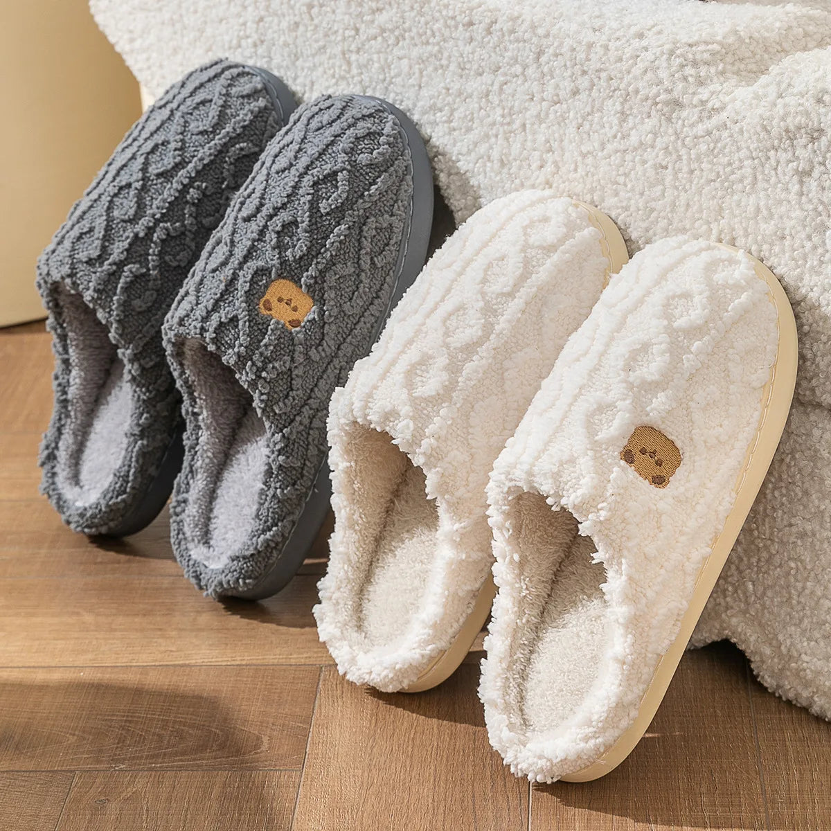 Women Winter Fur Slippers