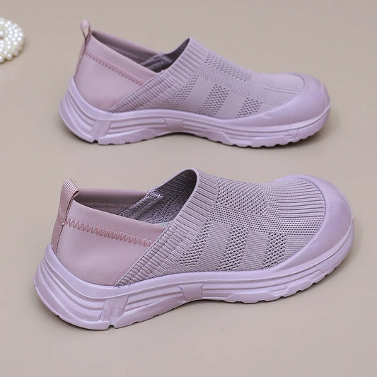 Women Slip On Mesh Shoes Breathable Anti Slip Summer Flats
