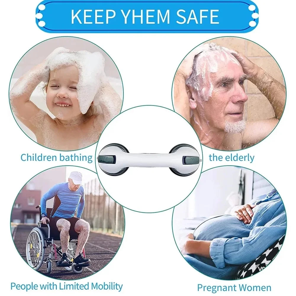 Suction Shower Grab Bars for Elderly & Bathroom Safety