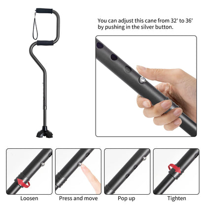 Adjustable Quad Walking Cane