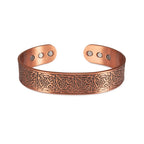 Adjustable Copper Cuff Bracelet - Viking Style Bangle with Magnets