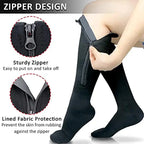Zipper Knee High Compression Socks – Easy On-Off Design, Graduated Support