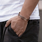 Adjustable Copper Cuff Bracelet - Viking Style Bangle with Magnets