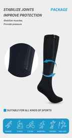 Zipper Knee High Compression Socks – Easy On-Off Design, Graduated Support