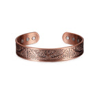 Adjustable Copper Cuff Bracelet - Viking Style Bangle with Magnets
