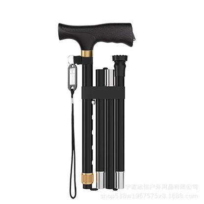 Foldable Adjustable Walking Cane Aluminum Alloy Rubber Handle 130kg