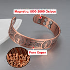 Adjustable Copper Cuff Bracelet - Viking Style Bangle with Magnets