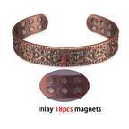 Adjustable Copper Cuff Bracelet - Viking Style Bangle with Magnets
