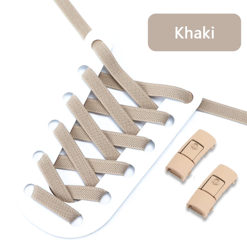 No Tie Elastic Shoelaces Press Lock