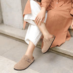 Women Cork Leather Clogs